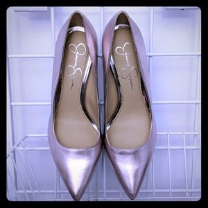 Jessica Simpson Pink Metallic Laenie Heels